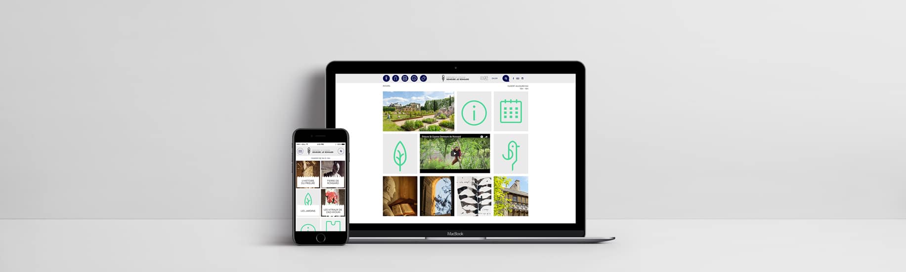 Formats responsive et ordinateur du site web Prieuré Ronsard
