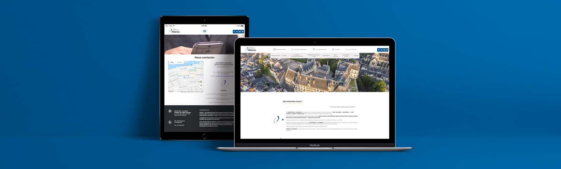 Pages responsive du site ordinateur et tablette